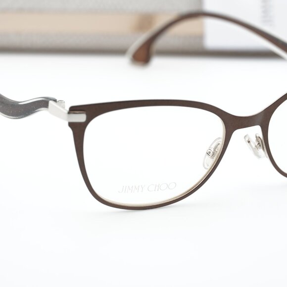 Jimmy Choo JC256 012R 00 Cat Eye 53mm Eyeglasses - Brown/Silver - Picture 7 of 10